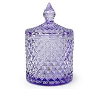 YILUSHENGHUA Bocal en verre de 296 ml avec couvercle - Pot décoratif pour bonbons et biscuits, porte-Qtip et organisateur de bijoux | Rangement réutilisable pour décoration d'intérieur romantique