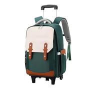 YILWPV Cartable à roulettes for filles, sac dos d'école for femmes Pour Adolescents(Green,6 Wheels)