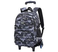 YILWPV Cartable à roulettes Sac dos d'école for homme imperméable Pour Adolescents(Black)