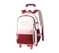 YILWPV Cartable à roulettes Sac dos for enfants for filles for de voyage for femmes Pour Adolescents(Red,Six wheels)