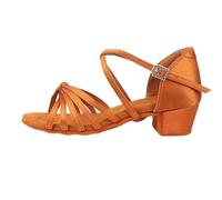 YILWPV Chaussures de danse for enfants, chaussures latines for filles, for salle bal, for dames, Tango moderne, sandales Salsa(Brown02,38(24cm))