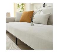 YILWPV Housse de Coussin siège canapé, Chenille à Rayures Simples, Anti-Rayures, Lavable, Tissage rayé, Housses sectionnelles texturées pour Le Salon(Beige,90x160cm)