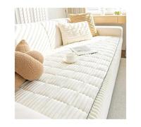 YILWPV Housse de Coussin siège canapé en Velours côtelé, Housse Peluche épaisse et Chaude d'hiver, sectionnelle antidérapante Forme L pour Le Salon(White,80x120cm 1pcs)