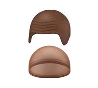 YILWPV Lot de 2 couvre-têtes chauves en latex, faux cheveux for mascarade, accessoires fête, perruque chauve, maquillage, costume Pour Carnaval Théâtre(Brown (scalp+hair net))