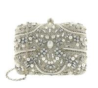 YILWPV Magnifique et brillant, fait à la main, strass cloutés de diamants, motif fleurs perlées, sac dîner mariage for fête Pour Femme(Color 3)