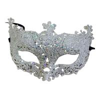 YILWPV Masque de Cosplay, 6 pièces, masque facial, accessoires fête bal, Costume, for les yeux reine en boîte nuit Pour Masquerades(Silver)
