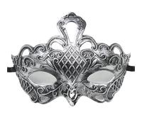 YILWPV Masque de mascarade Vintage Prince, demi-masque en cuivre Antique, masques couronne rétro, décoration fête for femmes, 4 pièces Pour Masquerades(Silver style 17)