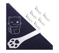 YILWPV Pinces à Nappe en Acier Inoxydable, 6 pièces, Griffe de Chat, Support Pique-Nique, Pince Couverture décorative, Broche for Maison, fête, Camping(6pcs Paw Style)