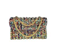 YILWPV Pochette de soirée en strass for femmes, sac à main luxe avec chaîne cuir, élégant portefeuille diamant for fête mariage, rectangulaire Pour Femme(Color 3)