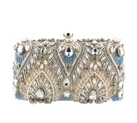 YILWPV Pochettes de luxe en diamant strass for femmes, pochettes exquises avec chaîne perlée, sacs à main mariage, sac bandoulière Pour Femme(Color 3)