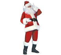 YILWPV Rouge Deluxe Velours Fantaisie Ensemble Complet De Fête Noël Homme Enfants Costume Famille Père Nouvel An Adulte Pour Hommes(XL,5PCS)