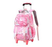 YILWPV Sac à dos d'école roulettes for filles, sac for étudiants, de voyage Pour Adolescents(2 wheels pink)