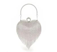YILWPV Sac de fête avec motif en forme cœur, sac à main for femme, Banquet et portefeuille diamant, mariée Pour Femme(Color 3,Double-sided tassel)