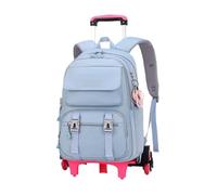 YILWPV Sac d'école à roulettes for adolescentes, sac dos for étudiants, for enfants, sacs de voyage Pour Adolescents(Blue 6 wheels)