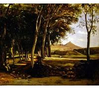 YIMACBJXX Affiche Mur Art Oeuvre d'art Tableau Paysage de montagne vu à travers une allée d'arbres Huile sur toile de Jean Baptiste Camille Corot Pour la Décoration du Salon 60x90cm