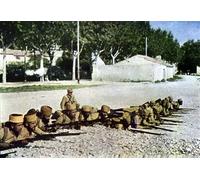 YIMACBJXX Affiches Imprimées Des tirailleurs marocains et un officier français à la sortie du village de Jules Gervais Courtellemont Pour la Décoration de la Chambre à Coucher 60x90cm