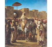 YIMACBJXX Affiches Imprimées Muley Abd ar rhaman le sultan du Maroc quittant son palais de Meknès avec son entourage mars par Ferdinandeugene Delacroix Pour la Décoration Murale 60x90cm