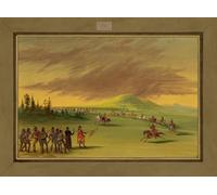 YIMACBJXX Affiches Imprimées Tecoration Murale La Salle rencontre un groupe de guerre d'Indiens Cenis dans une prairie du Texas par George Catlin Pour la Décoration de la Chambre à Coucher 60x90cm
