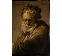 YIMACBJXX Célèbre Affiches Imprimées Tecoration Murale Buste d'un vieil homme barbu par Rembrandt Van Rijn Moderne Art Mural Pour la Décoration de la Chambre à Coucher 60x90cm