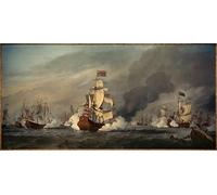 YIMACBJXX Célèbre Affiches Imprimées Tecoration Murale Ce Lion d'or dans le Seeschlacht pour Texel August de Willem Van De Velde le Jeune Pour la Décoration de la Chambre à Coucher 60x90cm