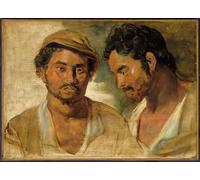 YIMACBJXX Célèbre Affiches Imprimées Tecoration Murale Deux études d'un homme tête et épaules par Peter Paul Rubens Moderne Art Mural Pour la Décoration de la Chambre à Coucher 60x90cm