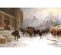 YIMACBJXX Célèbre Affiches Imprimées Tecoration Murale Funérailles de la chapelle Saint-Georges du roi Charles Ier à Windsor par Ernest Crofts Pour la Décoration de la Chambre à Coucher 60x90cm