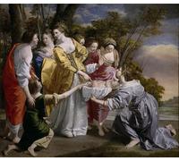 YIMACBJXX Célèbre Affiches Imprimées Tecoration Murale La découverte de Moïse par Orazio Gentileschi Moderne Art Mural Pour la Décoration de la Chambre à Coucher 60x90cm