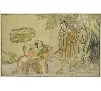 YIMACBJXX Célèbre Affiches Imprimées Tecoration Murale le bûcheron Il n'y a pas de place comme à la par Katsukawa Shunsho Moderne Art Mural Pour la Décoration de la Chambre à Coucher 60x90cm