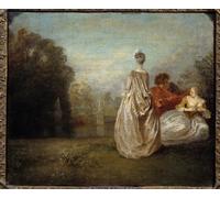 YIMACBJXX Célèbre Affiches Imprimées Tecoration Murale le des deux cousins de Jean Antoine Watteau Moderne Art Mural Pour la Décoration de la Chambre à Coucher 60x90cm