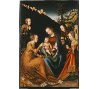 YIMACBJXX Célèbre Affiches Imprimées Tecoration Murale le Mariage Mystique de Sainte Catherine d'Alexandrie avec Sainte Dorothée Moderne Art Mural Pour la Décoration de la Chambre à Coucher 60x90cm