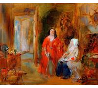 YIMACBJXX Célèbre Affiches Imprimées Tecoration Murale les rivaux par William Powell Frith Moderne Art Mural Pour la Décoration de la Chambre à Coucher 60x90cm