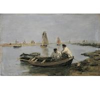 YIMACBJXX Célèbre Affiches Imprimées Tecoration Murale l'Estuaire d'Eugène Louis Boudin Moderne Art Mural Pour la Décoration de la Chambre à Coucher 60x90cm