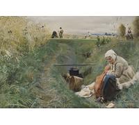 YIMACBJXX Célèbre Affiches Imprimées Tecoration Murale Notre pain quotidien par Anders Leonard Zorn Moderne Art Mural Pour la Décoration de la Chambre à Coucher 60x90cm
