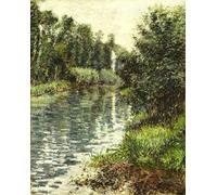 YIMACBJXX Célèbre Affiches Imprimées Tecoration Murale un petit bras de la Seine Argenteuil de Gustave Caillebotte Moderne Art Mural Pour la Décoration de la Chambre à Coucher 60x90cm