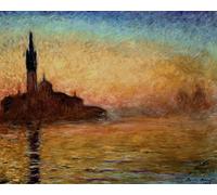 YIMACBJXX Célèbre Affiches Imprimées Tecoration Murale Vue de San Giorgio Maggiore Venise au crépuscule de Claude Monet Moderne Art Mural Pour la Décoration de la Chambre à Coucher 60x90cm