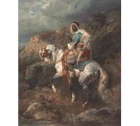YIMACBJXX Célèbre Art Mural Toile Tableaux Déco Muraux Animalman arabe par Adolf Schreyer Abstait Peinture Pour la Décoration de Bureau 60x90cm