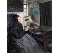 YIMACBJXX Célèbre Art Mural Toile Tableaux Déco Muraux Bague l'homme malade de Laurits Andersen Abstait Peinture Pour la Décoration de Bureau 60x90cm