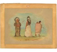 YIMACBJXX Célèbre Art Mural Toile Tableaux Déco Muraux Deux chefs Ottoe et une femme par George Catlin Abstait Peinture Pour la Décoration de Bureau 60x90cm