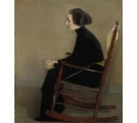 YIMACBJXX Célèbre Art Mural Toile Tableaux Déco Muraux la couturière la travailleuse par Helene Schjerfbeck Abstait Peinture Pour la Décoration de Bureau 60x90cm