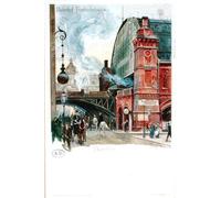 YIMACBJXX Célèbre Art Mural Toile Tableaux Déco Muraux la gare dans la Friedrichstrasse Berlin par Heinrich Kley Abstait Peinture Pour la Décoration de Bureau 60x90cm