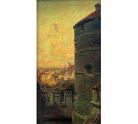 YIMACBJXX Célèbre Art Mural Toile Tableaux Déco Muraux le digesteur à Rothenburg Ob Der Tauber par Carl Spitzweg Abstait Peinture Pour la Décoration de Bureau 60x90cm