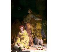 YIMACBJXX Célèbre Art Mural Toile Tableaux Déco Muraux les vierges folles « trop tard, vous ne pouvez pas entrer maintenant » de Frank Dicksee Abstait Peinture Pour la Décoration de Bureau 60x90cm