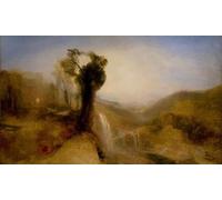 YIMACBJXX Célèbre Art Mural Toile Tableaux Déco Muraux Paysage du sud avec un aqueduc et une cascade par Mallord William Turner Abstait Peinture Pour la Décoration de Bureau 60x90cm