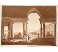 YIMACBJXX Célèbre Art Mural Toile Tableaux Déco Muraux Portique de la Villa Médicis par Agostino Tofanelli Abstait Peinture Pour la Décoration de Bureau 60x90cm