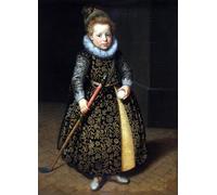 YIMACBJXX Célèbre Art Mural Toile Tableaux Déco Muraux Portrait d'un garçon de quatre ans avec un club et une balle par Paulus Moreelse Abstait Peinture Pour la Décoration de Bureau 60x90cm