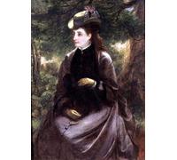 YIMACBJXX Célèbre Art Mural Toile Tableaux Déco Muraux Portrait d'une dame se reposant avec son chien par William Powell Frith Abstait Peinture Pour la Décoration de Bureau 60x90cm