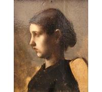 YIMACBJXX Célèbre Art Mural Toile Tableaux Déco Muraux Profil d'un jeune paysan par Jean jacques Henner Abstait Peinture Pour la Décoration de Bureau 60x90cm