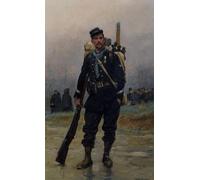 YIMACBJXX Célèbre Art Mural Toile Tableaux Déco Muraux Un Soldat Avec Son Equipement de Jean Baptiste Edouard Detaille Abstait Peinture Pour la Décoration de Bureau 60x90cm
