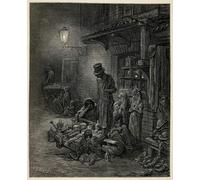 YIMACBJXX Célèbre Art Mural Toile Tableaux Déco Muraux une famille pauvre avec ses affaires par Gustave Dore Abstait Peinture Pour la Décoration de Bureau 60x90cm