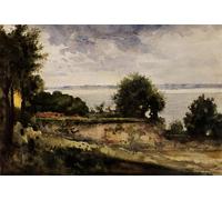 YIMACBJXX Célèbre Art Mural Toile Tableaux Déco Muraux Vue du jardin de Madame Aupick Mère de Baudelaire par Gustave Moreau Abstait Peinture Pour la Décoration de Bureau 60x90cm